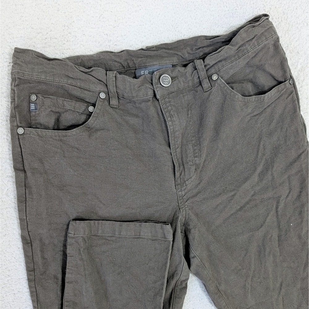 Free Fly Mens Bamboo Cotton 5 Pocket Pants‎ Pants Chino Gray/Green 32x32